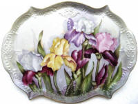 12X16 tray hand painted irises